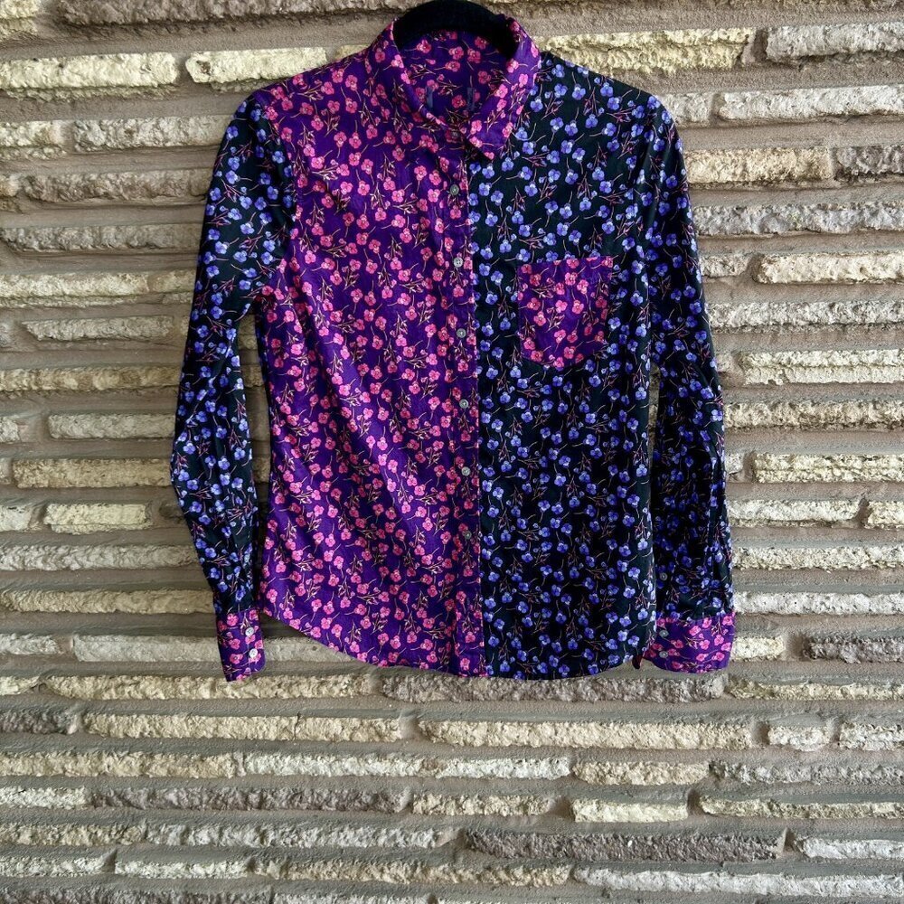 J. Crew Perfect Shirt Slim in Liberty Floral Mixed Print Size XS S - Picture 2 of 8